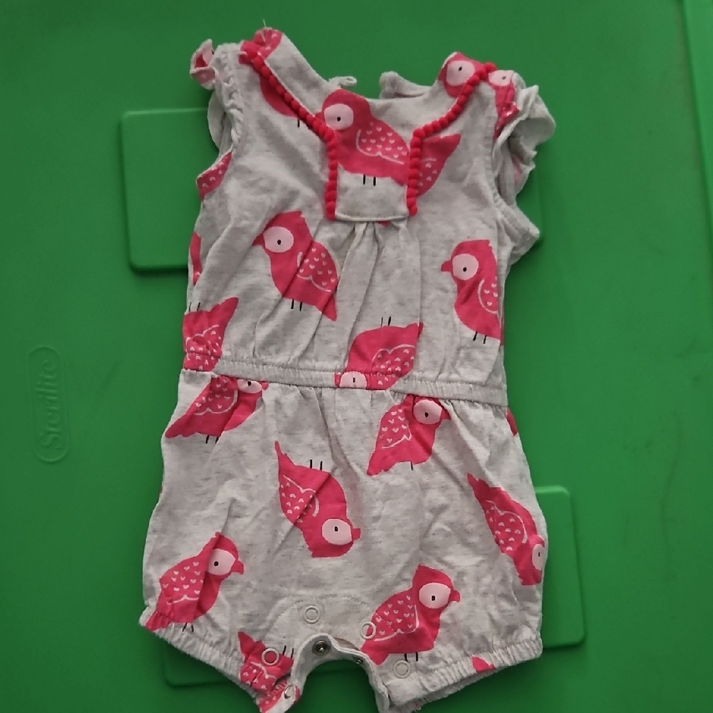 Carter's Pink and Gray Bird Bodysuit